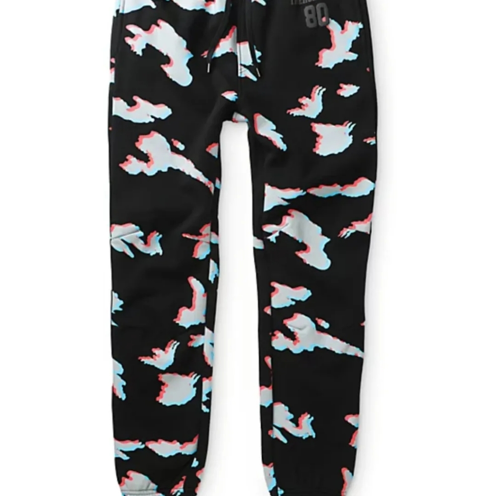 Y2k grey pastel and black camouflage sweatpants made by the hundeds